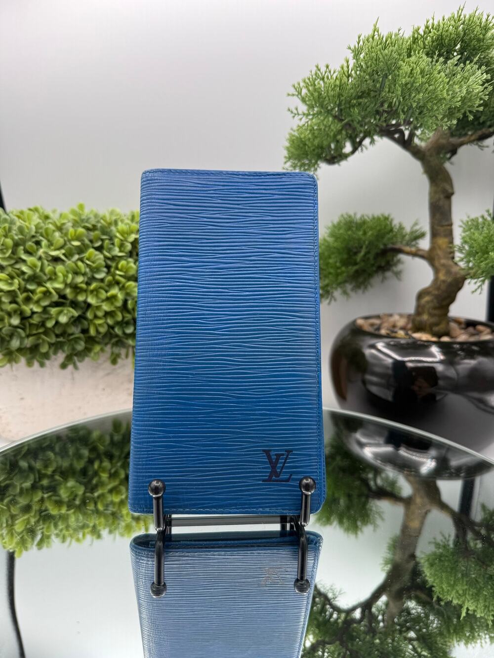 LOUIS VUITTON Blue Epi Leather Long Wallet with COA